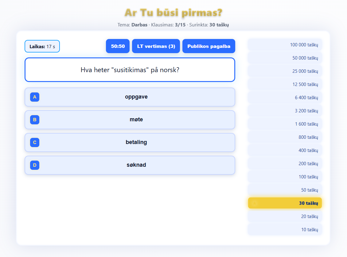 Viktorina su taškais